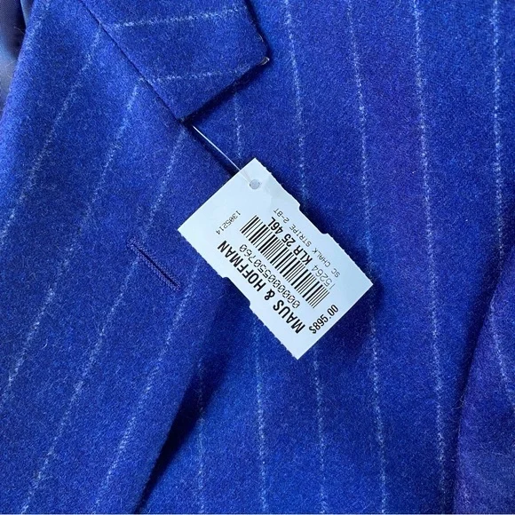 Maus & Hoffman Wool Blazer $895 NWT with small flaw shown circled - Picture 4 of 6